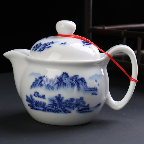青花旅馆过滤网中式风冷热泡茶壶