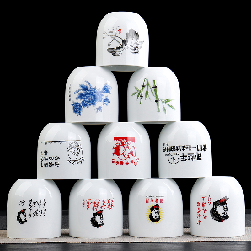 复古风大号一口陶瓷150ml啤酒杯