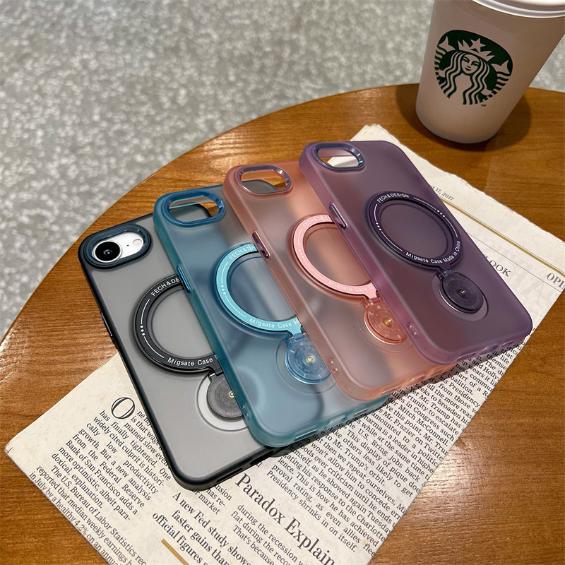 解压旋转支架适用于苹果16e手机壳iphone16E新款磁吸16promax肤感磨砂保护套15pm防摔高级感14pro外壳情侣