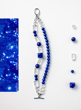 刘森周边 华北浪革深海主题 双层手链 天然青金石 白水晶饰品男女