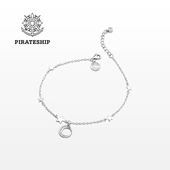 性感网红脚链 轻奢小众设计女款 海盗船银饰新款 星月银脚链简约日式