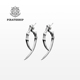 海盗船银饰新款 骷髅指节耳坠女欧美个性 复古银耳环原创设计耳钉潮