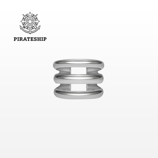 海盗船银饰圆圈银耳夹女无耳洞耳骨夹酷帅冷淡风耳饰男夹耳式耳环