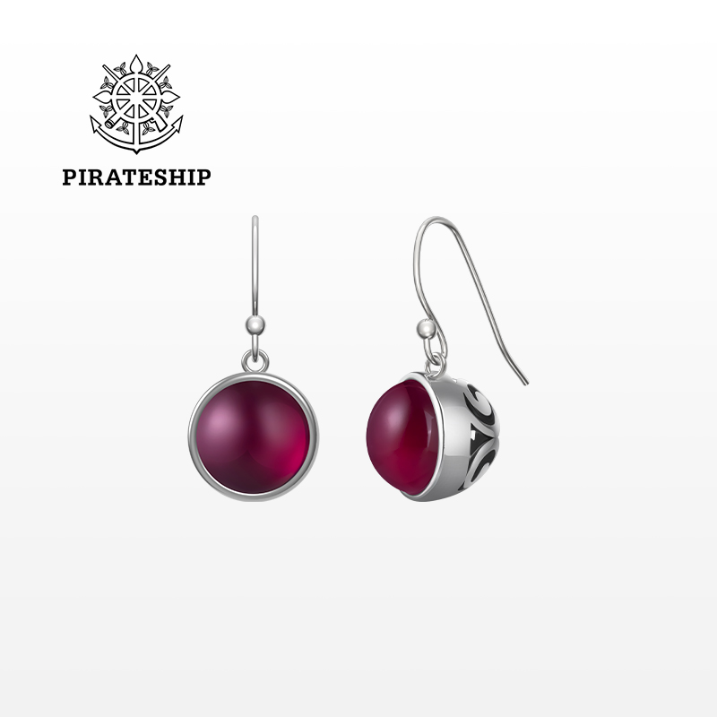 海盗船银饰红色耳环女过年银耳坠