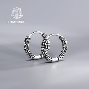 海盗船银饰新款耳扣耳环女欧美耳圈银耳钉男个性冷淡风耳坠潮耳饰