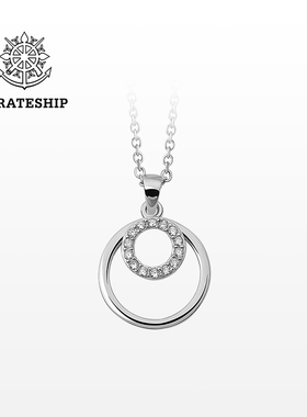 海盗船银饰同心圆项链