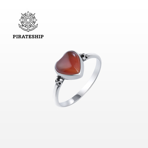 海盗船银饰爱心戒指情侣款