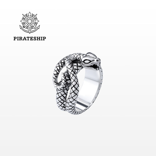 海盗船银饰生肖蛇年本命年戒指