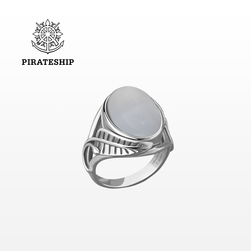 PIRATESHIP/海盗船银饰925银白玉髓戒指商场同款银戒指女饰品个