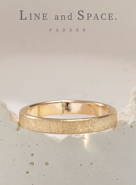 14K包金磨砂质感素圈戒指女