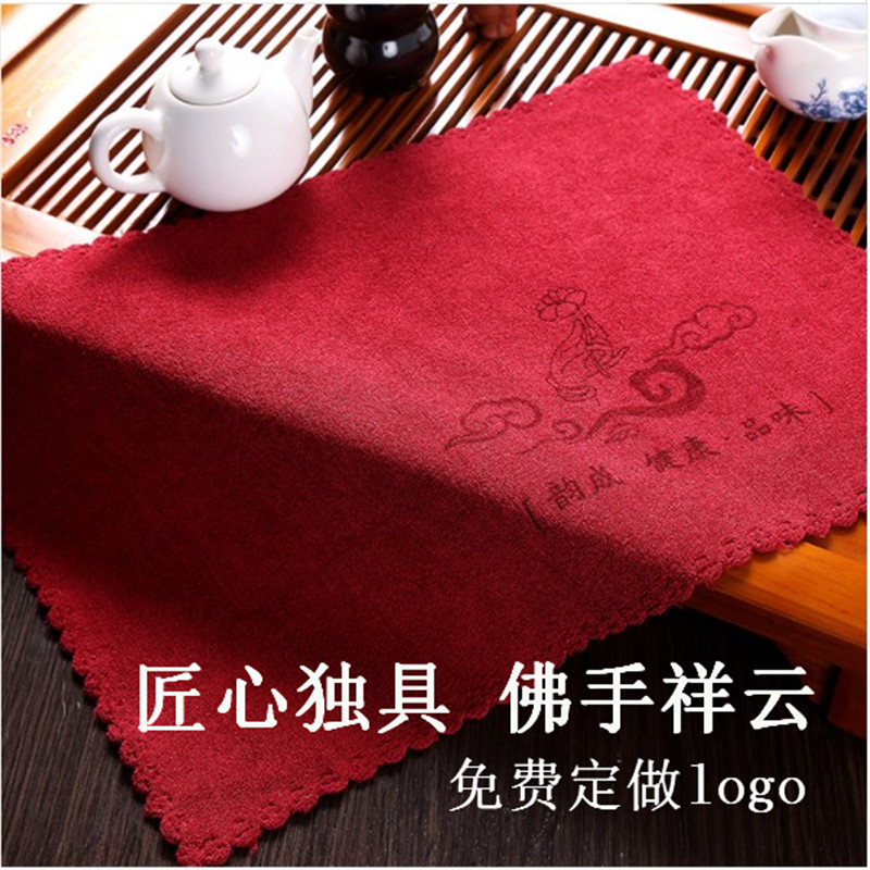 佛手祥云禅意茶巾茶桌抹布加厚复合吸水不掉毛毛巾25*35匠心独具