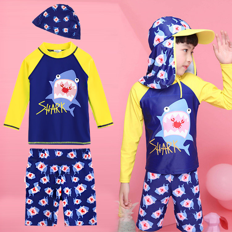 分体泳衣宝宝女童男童婴儿童游泳衣冲浪服鲨鱼泳装短袖速干幼儿海