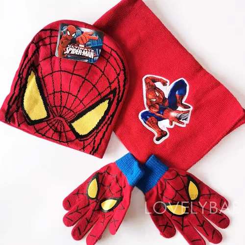 Шапка, шарф, перчатки, детский трикотажный демисезонный дорожный комплект, 3 предмета, подарок на день рождения