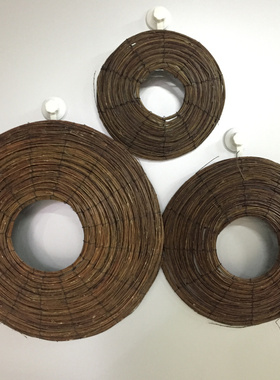 柳编插花园艺墙面壁挂摆件