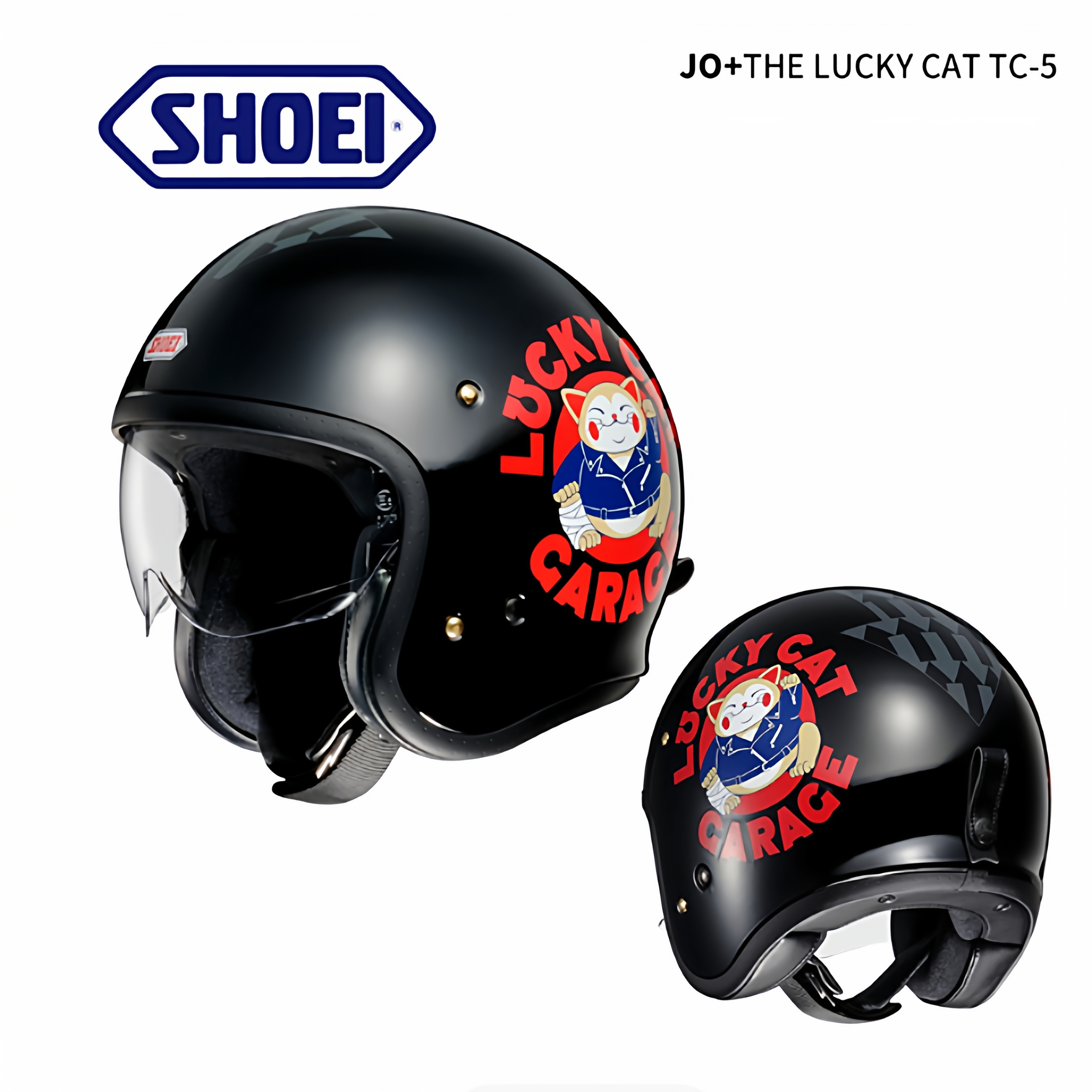 SHOEI摩托车头盔JO+半盔四分之三盔复古盔男女士冬季巡航四季通用