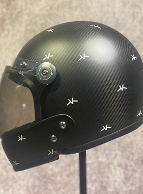 碳布经典老花全盔3C认证头盔Veldt电动车半盔通用摩托车冬季三c