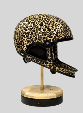 Mark2秋冬豹纹批布VELDT碳纤维自行车盔男女通用复古滑雪盔越野盔