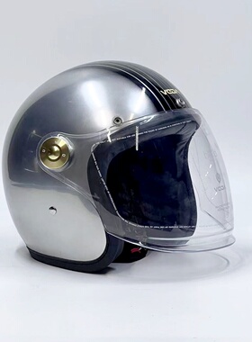 VEDA头盔复古碳纤维姜戈幼兽凯旋摩托车VP四三盔RA半盔四季男女3C