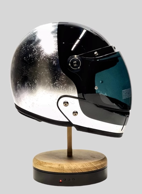 黑银朋克摩托车头盔法国VELDT机车三c认证男女骑行电动安全盔半盔