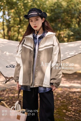 艾米可多新款冬季新款中大童女童青少年装棉风衣冲锋衣夹棉服外套