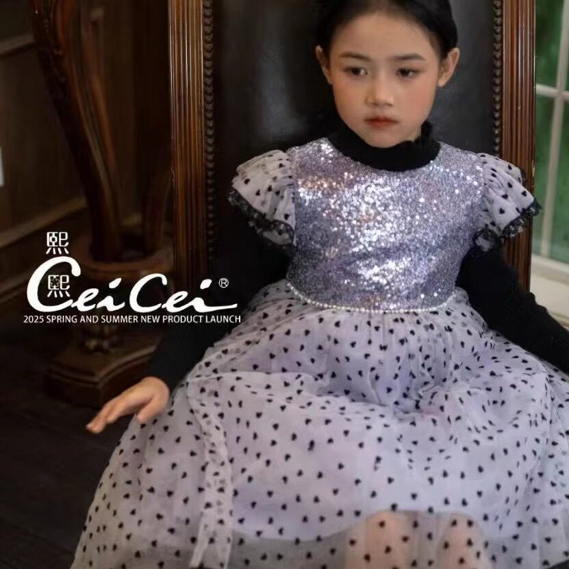 熙熙公主裙冬季新款女童洋气时尚洛丽塔酷洛米包包纱裙礼服裙