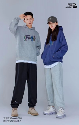 百仕博新款冬季新童装男童中大童青少年洋气带帽加绒卫衣休闲上衣