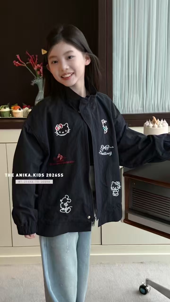 阿尼卡ANIKA春款新款2026女童洋气时尚刺绣外套时尚运动外套爆款