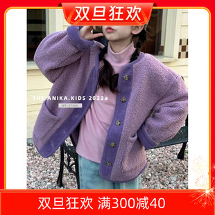 ANIKA阿尼卡品牌童装 新款冬季新款女童中大童可两面穿灯芯绒外套