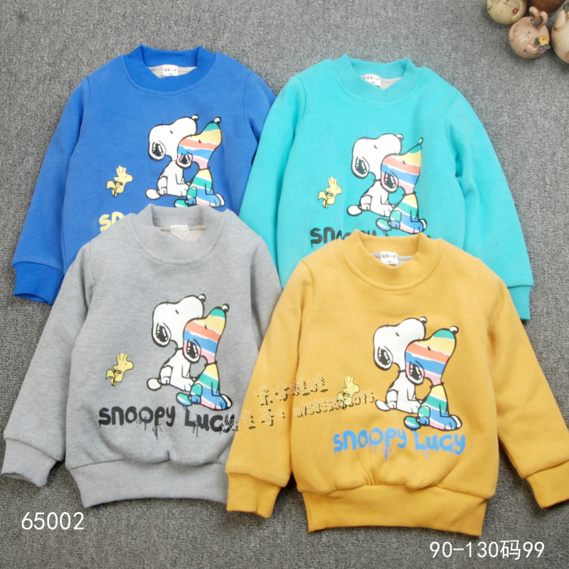 童装冬季男孩卫衣保暖卡通