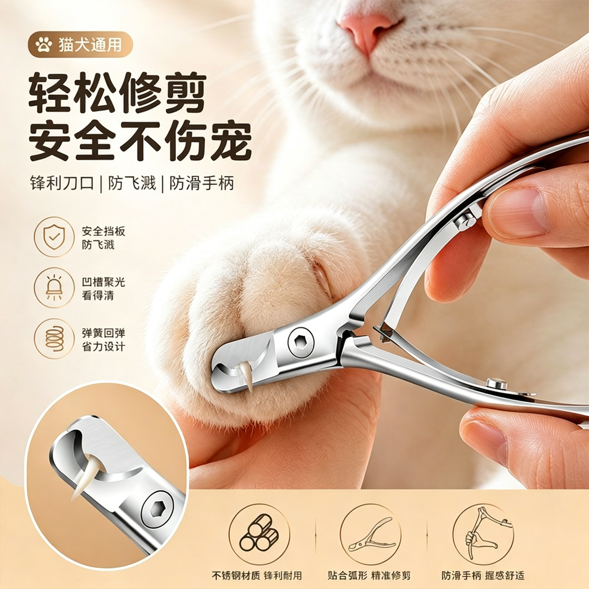 宠物全钢一体式指甲剪