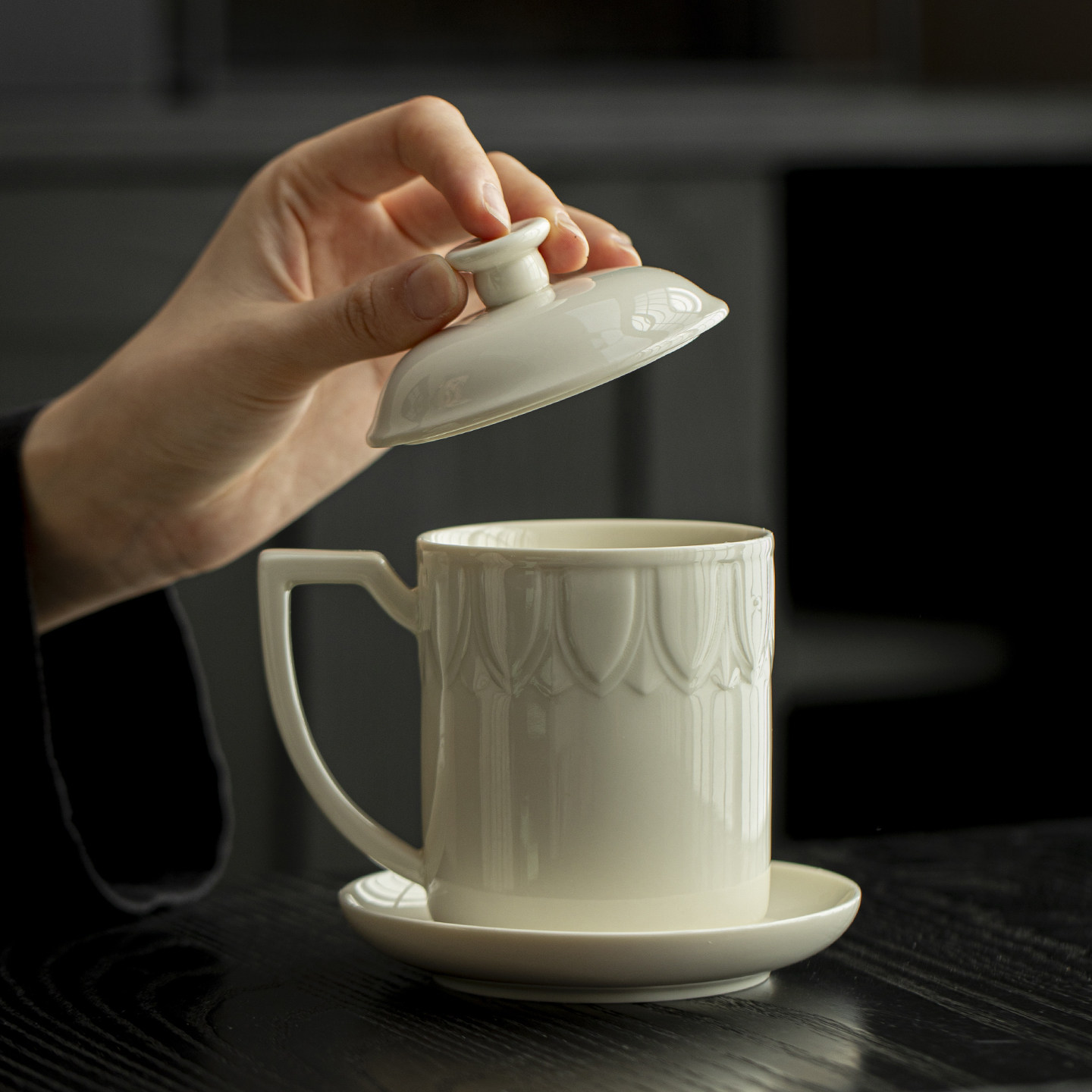 仿宋定窑白陶瓷马克杯茶杯咖啡杯手工家用个人水杯办公室泡茶杯子,餐饮具,茶杯,淘宝优惠券,粉丝福利购,淘宝优惠卷