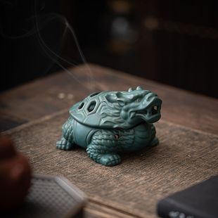 中式禅意龙龟盘香炉家用室内檀香沉香香薰炉创意茶桌装饰香插摆件