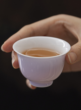 紫色陶瓷茶杯家用主人杯品茗杯功夫茶具单杯茶盏茶杯小号闻香杯子