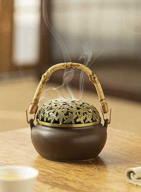 家用陶瓷提梁香篆炉畔茶