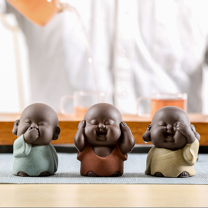 精品小和尚不听可爱沙弥紫砂茶宠