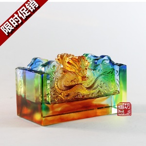 御品坊 琉璃天子龙名片座工艺礼品创意家居实用摆件办公商务会议