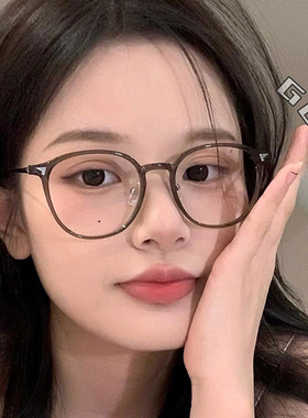 热销TR90镜架复古眼镜框女款素颜圆架超轻近视架小红书同款01247