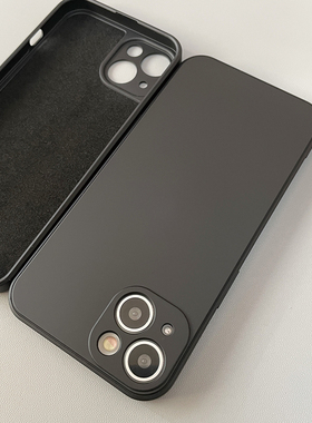 液态硅胶肤感适用iPhone15手机壳软壳纯黑色苹果16Promax黑色保护套13简约防摔12植绒11直边15plus男女通用14