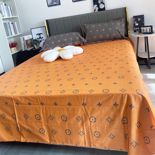 单件100%纯棉床单轻奢简约男女全棉床单枕套三件套炕头四季通用