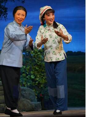 京剧样板戏平原作战小英演出服张大娘郭建光喇叭花红格子同款服装