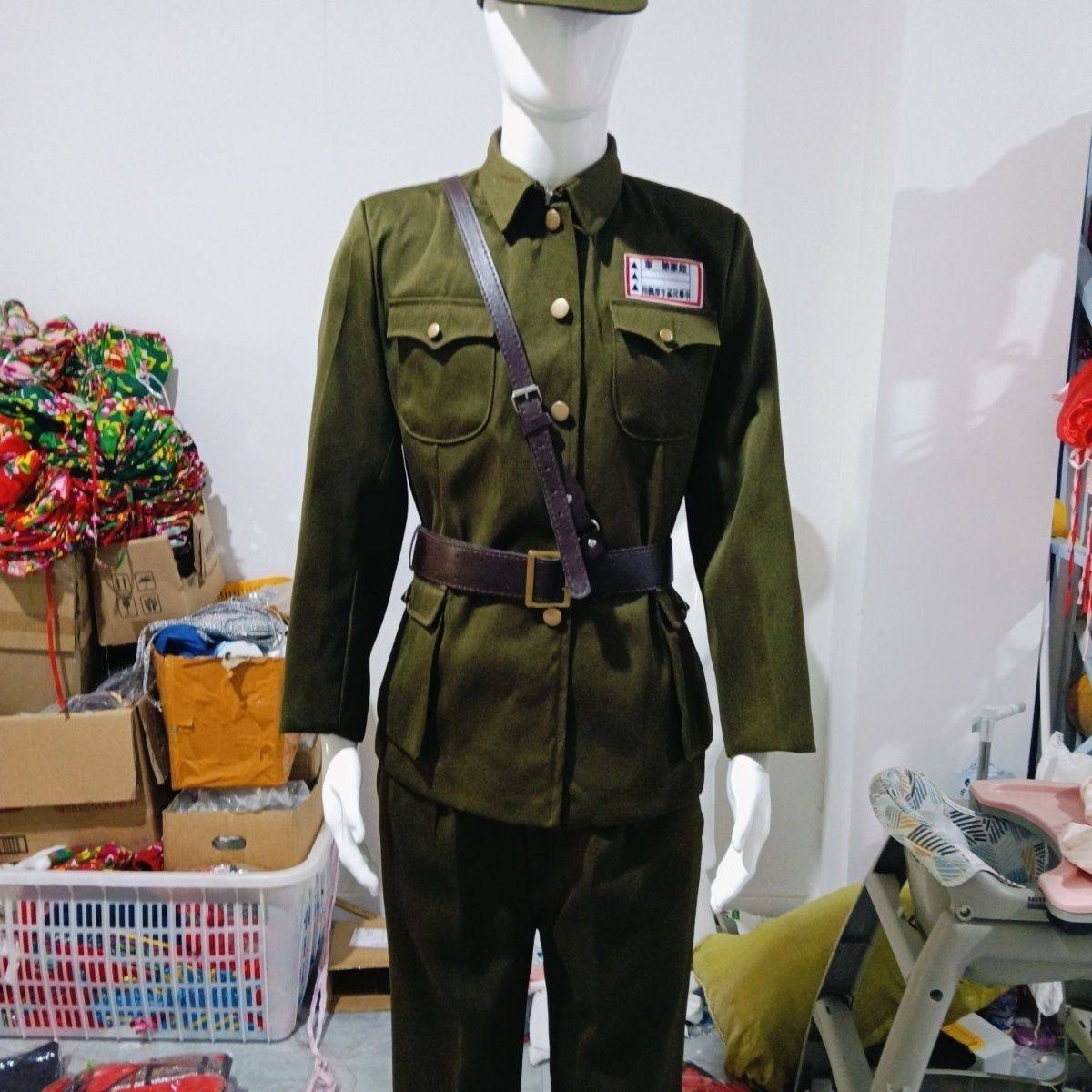 男女表演沙家浜士兵胡司令刁德一服装特务抗战民国军装舞台演出服
