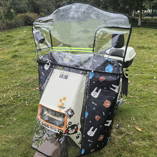 电动车挡风被冬季 通用防水透明前挡风板 防风防雨罩电瓶摩托车四季