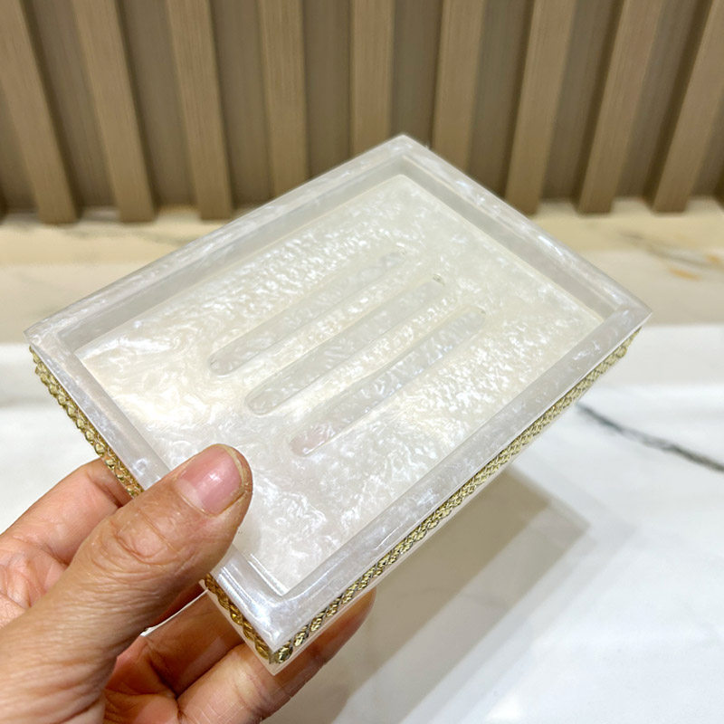 香皂盒欧式香皂盘子肥皂盒创意沥水树脂酒店皂碟手工皂盒浴室配件