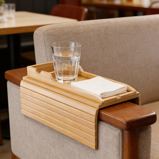 沙发扶手架竹木沙发扶手置物架客厅便携收纳托盘茶水手机架