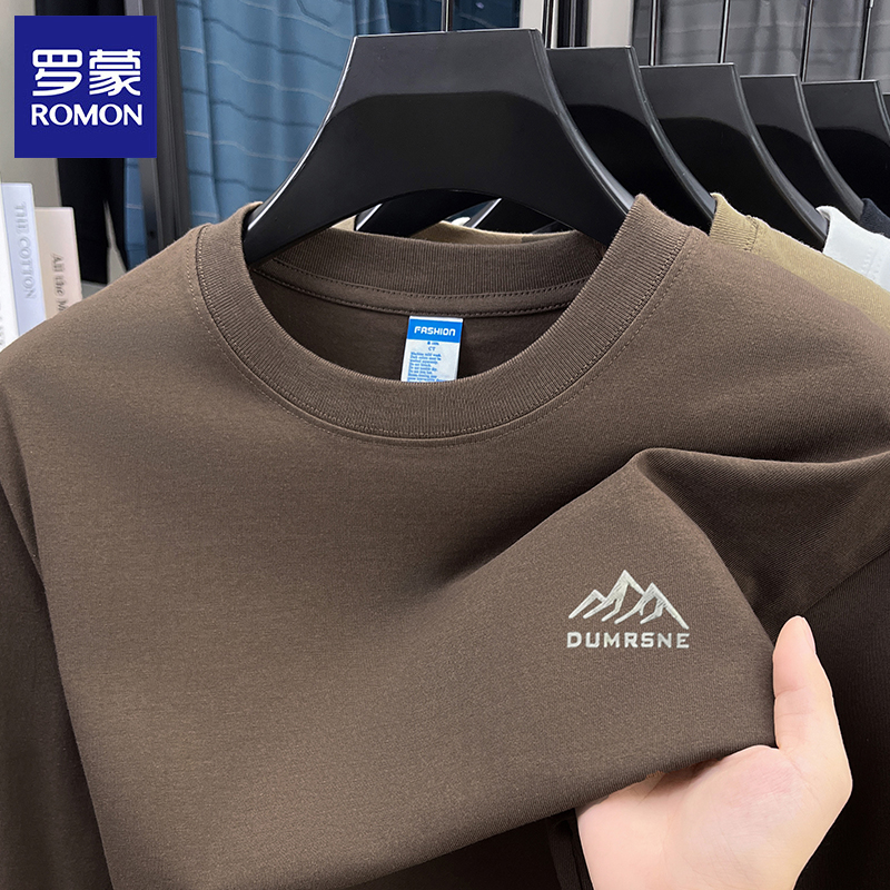 罗蒙圆领卫衣男宽松长袖T恤
