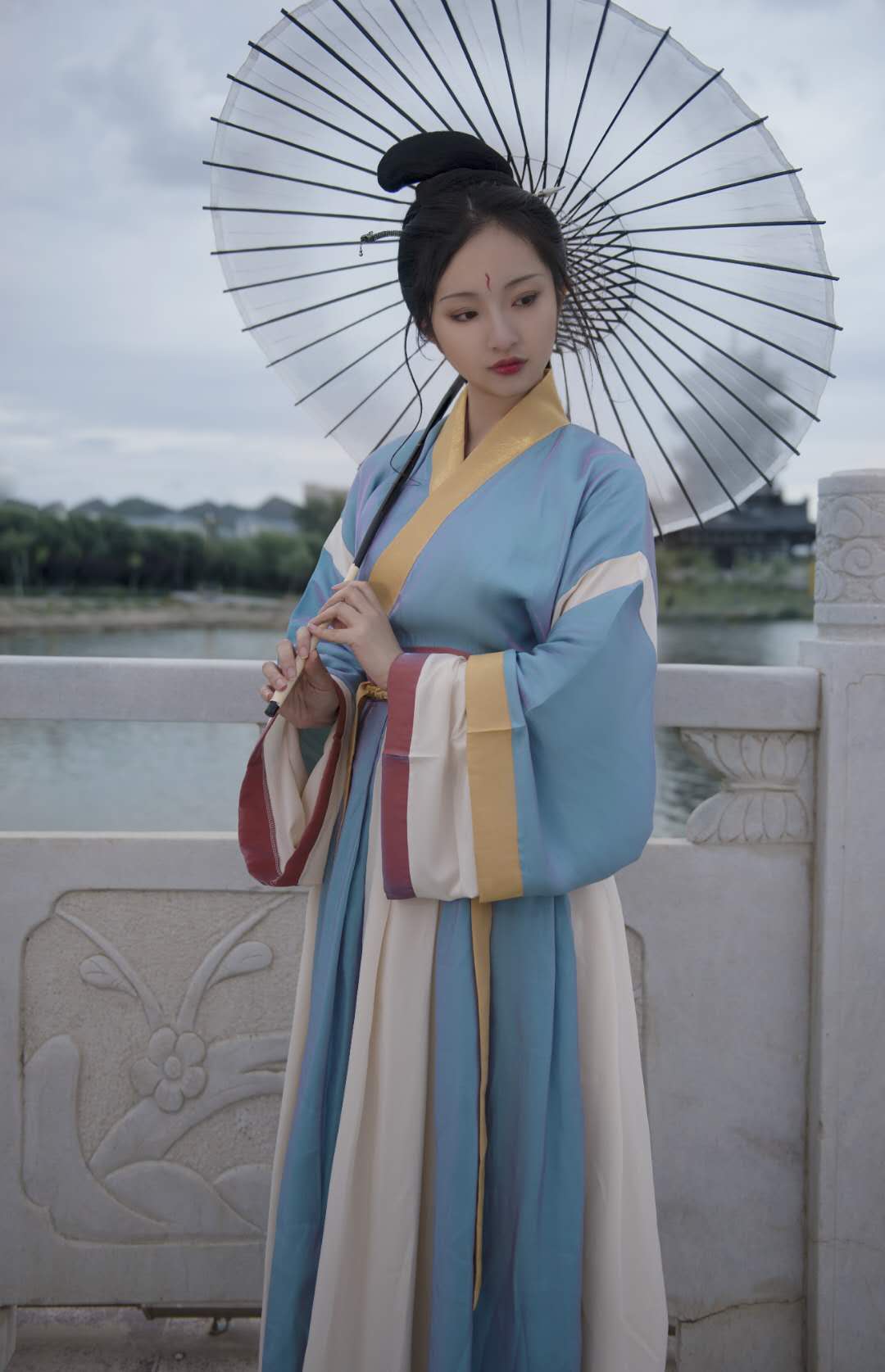 后宫锦尚(行香子)原创正品汉服女晋制交领齐腰情侣装cp款三件套夏