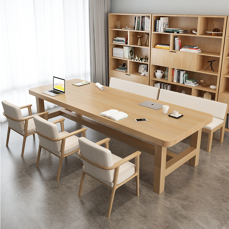 客厅大长书桌实木写字桌简约办公家用学习桌双人阅读桌书房工作台,住宅家具,书桌,淘宝优惠券,粉丝福利购,淘宝优惠卷