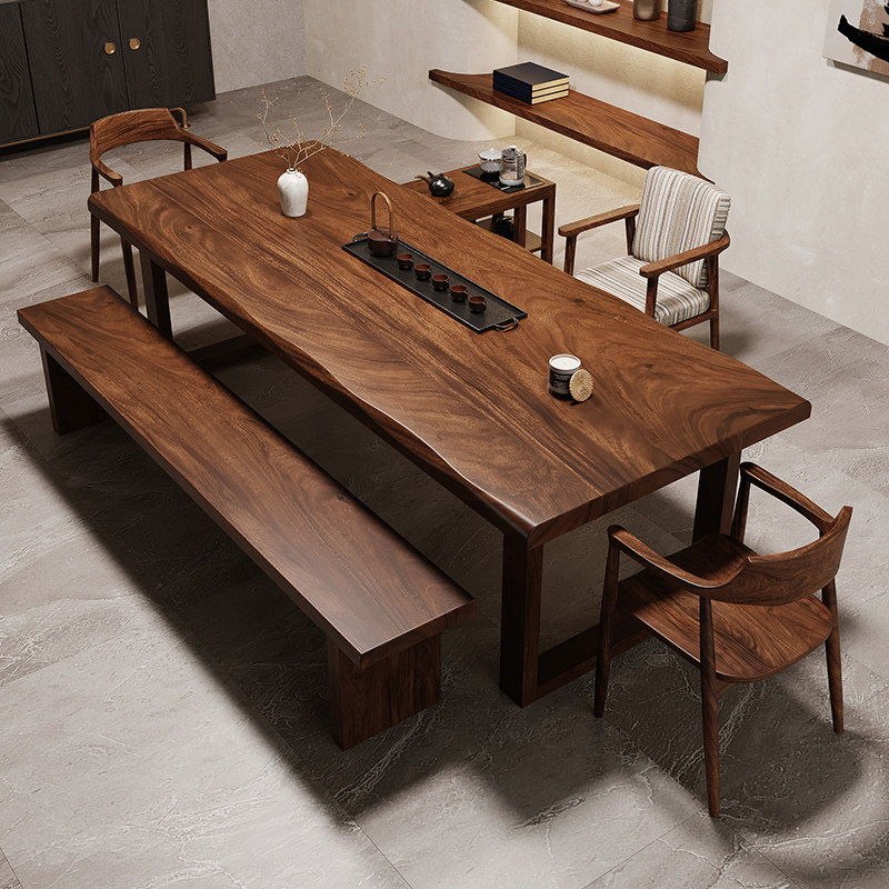 南美胡桃木茶桌新中式家用实木大板干泡茶台简约现代客厅阳台茶几,住宅家具,家用茶台/茶桌,淘宝优惠券,粉丝福利购,淘宝优惠卷