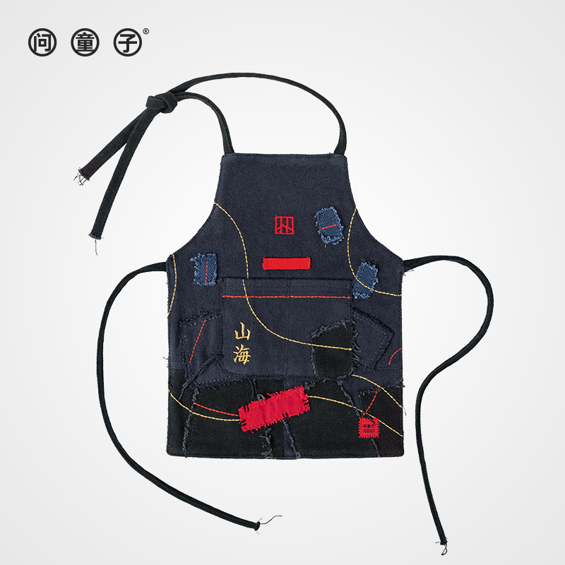 问童子国风刺绣撞色拼接玩偶