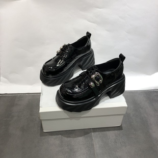 百搭单鞋 LFR新款 真皮英伦风小皮鞋 女2025春秋新款 粗跟厚底乐福鞋